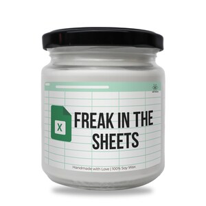 Doftljus med soja, dataanalytiker, Freak in the Sheets, present till dataanalytiker