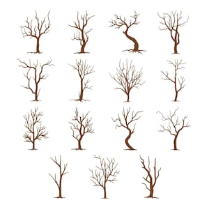 Dead Tree Bundle Embroidery Design, Tree Silhouette Embroidery Design, Mini Tree Embroidery Design, Machine Embroidery Design Files, 7 Size