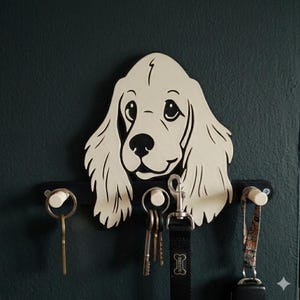 Cocker Spaniel keychain, collar, leash, etc. STL