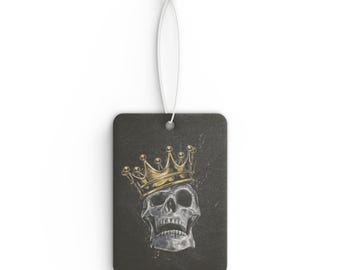 Skull with Gold Crown Car Air Freshener | Gothic, Edgy Auto Scent