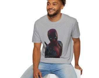 Masked Red Superhero Deadpool-Style T-Shirt | Comic Antihero Graphic