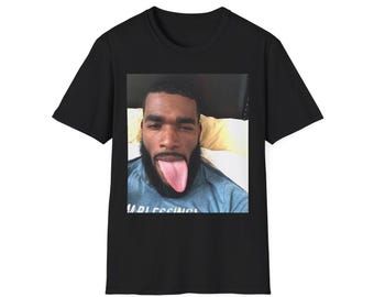 Man Sticking Out Tongue T-Shirt | Photo Face Print | Meme Tshirt