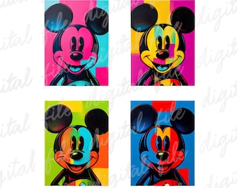 Mickey Mouse Pop Art PNG, Cartoon Characters Shirt, Micky Mouse birthday png