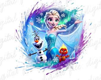 Frozen Princess splash clipart, Princess Elsa clipart, Elsa splash png, Frozen png, instant download, Elsa birthday print