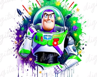 Toy Story Splash Png, Buzz Watercolor Png, Disney Toy Story Png