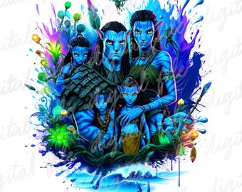 Avatar Fire and Ash PNG, Sci-Fi Movie 2025 Shirt Design, Pandora World Art, Na'vi Clans, Action Movie Fan Art, Digital Sublimation File