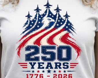 PNG do 250º aniversário dos EUA, 250 anos PNG, Caça a jato patriótico PNG, 1776 a 2026, Bandeira americana PNG, 4 de julho PNG, Download digital
