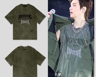Camiseta de algodão lavado da turnê BTS Airang Goyang Suga de 2026