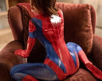 Women's Spider Cosplay Jumpsuit: Halloween Bodysuit Costume Party Wear