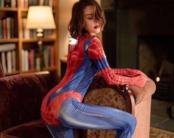 Women's Spider Cosplay Jumpsuit: Halloween Bodysuit Costume Party Wear