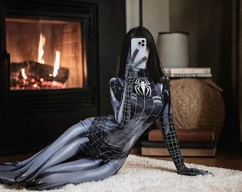 Women's Spider Cosplay Jumpsuit: Halloween Bodysuit Costume Party Wear