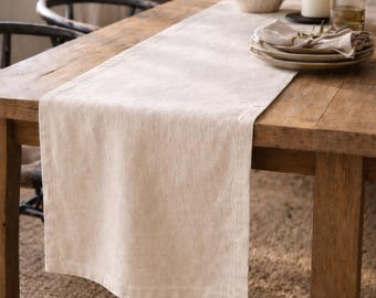Camino de mesa de lino a medida, textiles de lino para el hogar, regalo de cocina, lino hecho a mano, centro de mesa para bodas, camino de mesa bohemio, minimalista