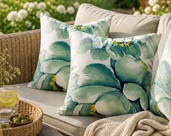 Outdoor Pillowcase, Water Repellent Garden Cushion, Oilcloth Cotton Throw Pillow, Waterproof Pillow Cover, Patio Pillows, Poolside Decor