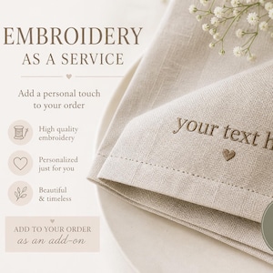 Bordado adicional para roupa de cama, texto personalizado, nomes ou iniciais, roupa de cama personalizada para casamento, Rosché Home
