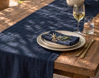 Natural Linen Table Runner, Extra Long Table Runner, Linen Table Centerpiece, Linen Home Textiles, Outdoor Entertaining, Kitchen and Dining