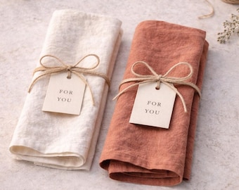 Boho Linen Napkins Set, Soft Washed Linen, Elegant Cloth Napkins, Wedding Table Decor, Linen Home Textiles, Outdoor Decor, Personalized