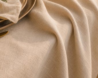 Natural Linen Tablecloth, Summer Dining Table Decor, Linen Home Textiles, Outdoor Entertaining, Garden Decoration, Housewarming Gift for Her