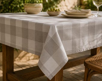 Rectangle Picnic Pattern Tablecloth, Waterproof Outdoor Tablecloth, Plaid Table Cover, Gingham Oil Table Cloths, Outdoor Checkered Table Top