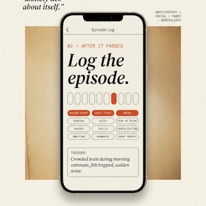 Anxiety Tracker Digital Planner | Panic Episodes Triggers Grounding Recovery | Mental Health Self Knowledge Bilingual EN ES Notion HTML