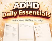 ADHD Planner Printable Daily Bundle | Brain Dump Dopamine Menu Done List | Executive Dysfunction PDF