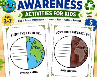 Environmental Awareness Activities for Kids | Cut & Paste Worksheets (PDF Download)