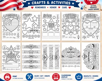 Patriot Day craft , September 9/11 Activities, American flag Craft, Crown Activity