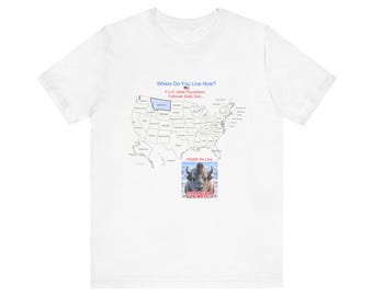 New York in Montana Map T-Shirt - Atlas Absurdo - Funny Geography Shirt, Unique USA Map Tee
