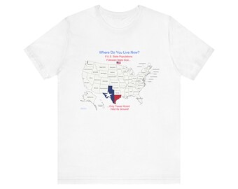 Texas Hold'em Still Map T-Shirt - Atlas Absurdo - Funny Geography Shirt, Unique USA Map Tee