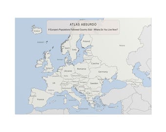 A1 Europe Map Poster - Single Label - Atlas Absurdo: Where Do You Live Now? Funny Geography Wall Art