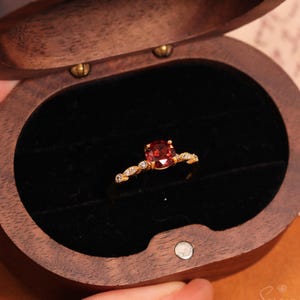 Dainty Natural Garnet Ring, Red Garnet Gemstone Ring, Promise Ring, 925 Sterling Silver Ring, January Birthstone Ring, Birthday Gift For Her