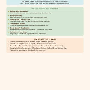 ADHD Visuelle Reinigung Pannenplaner Printable PDF | Unordentliches Zimmer | Gebietskarte | Sprint-Timer | Schritt für Schritt Flow | Gut genug Checkpunkte