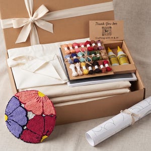 Komplett DIY-startkit för örngott och väska med Punch Needle och färgglada garner