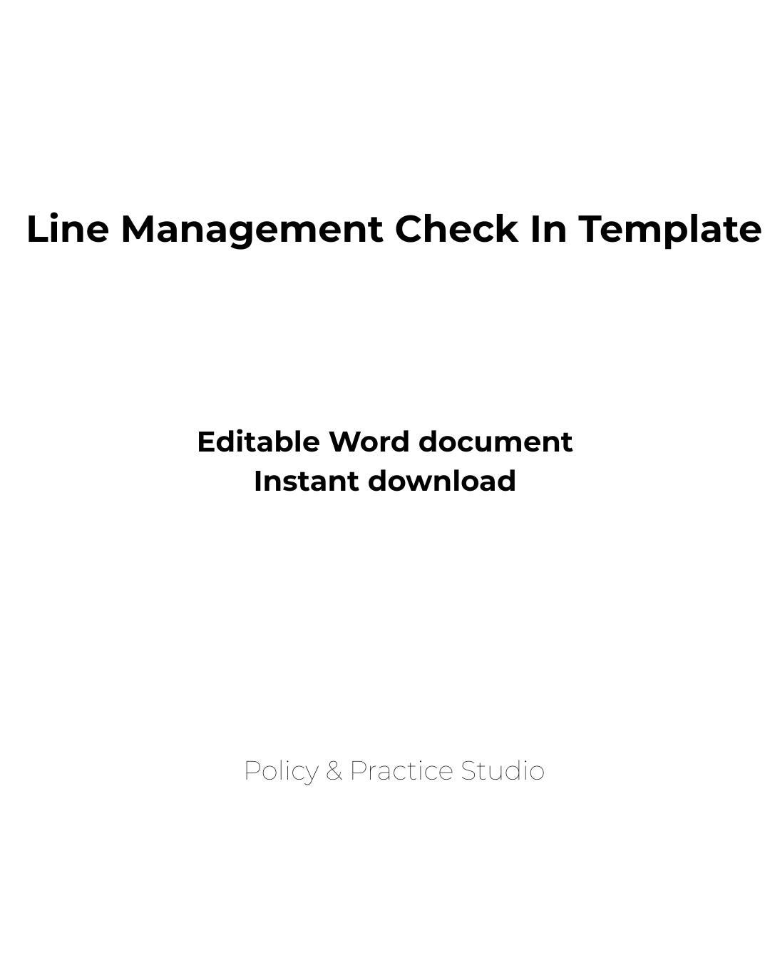 1:1 Meeting Template (editable Word) | Line Management Check-in ...