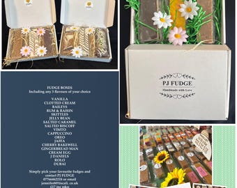 La caja de regalo de fudge contiene 3 sabores elegidos de nuestra lista Yummy, sabores para todos los gustos.