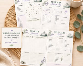 Migräne-Tracker Printable | Kopfschmerz Tagebuch, Schmerztagebuch (Digitaler Download PDF)