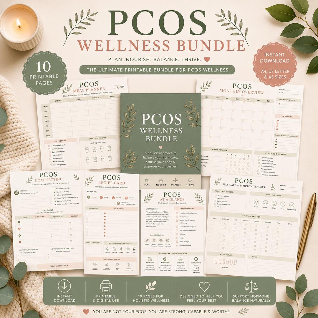 PCOS Wellness Bundle | Hormone Health, Meal Planner, Symptom Tracker ...