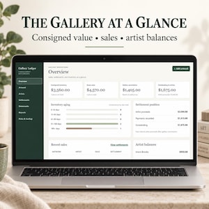 Gallery Consignment Settlement Tracker | Interactive Artwork & Artist Payment Dashboard