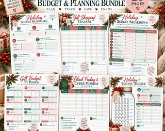 23-Page Holiday Budget Planner Printable | Christmas Expense Tracker, Gift List, Savings Goal (Digital Download)