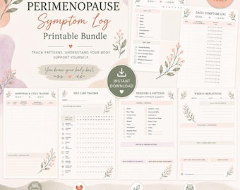 Perimenopause Erscheinungsbilder symmetrisches Paket zum ausdrucken | Hormon & Wellness Tracker (Digitaler Download)