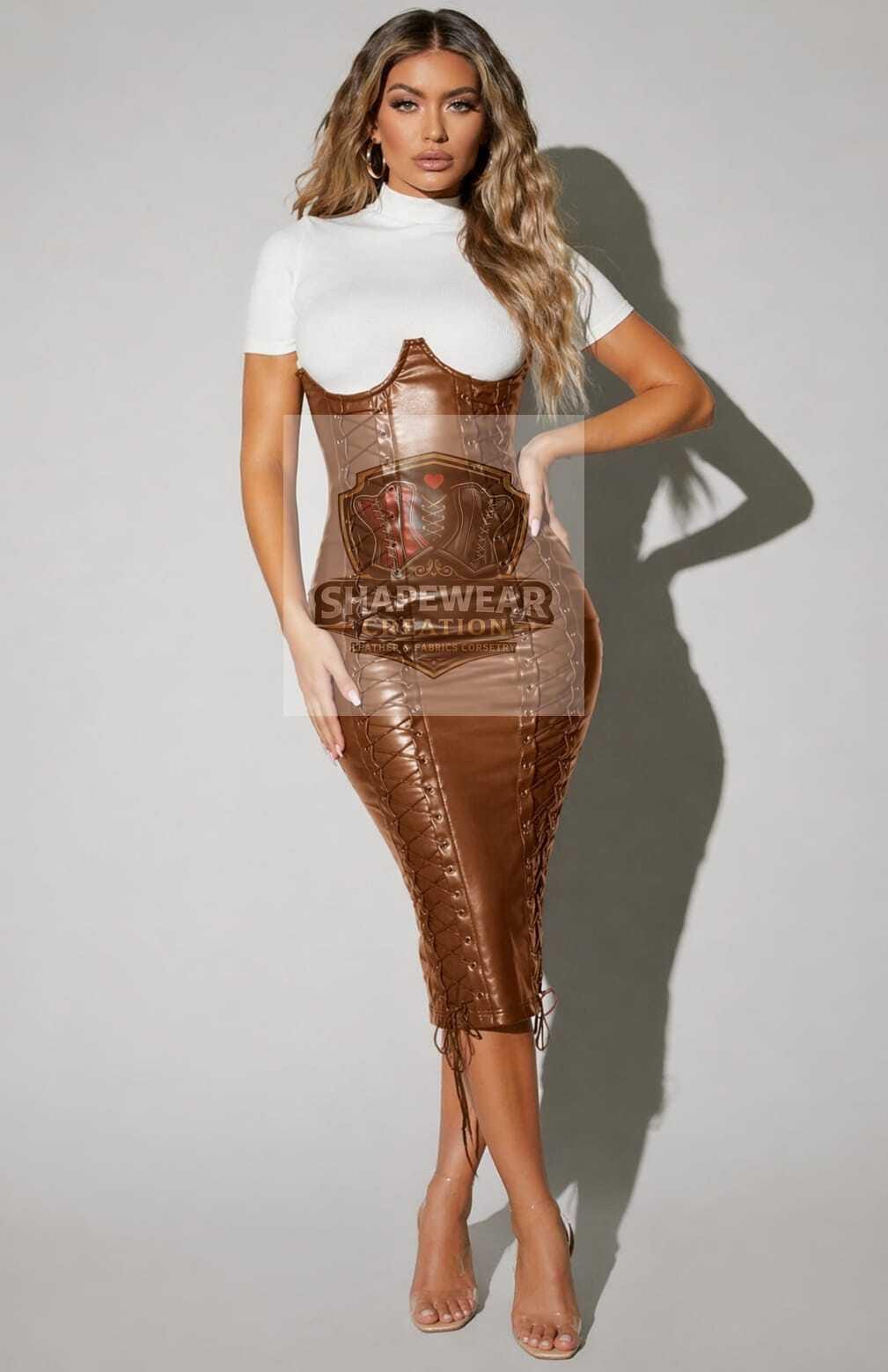 Lace up Leather Dress - Etsy