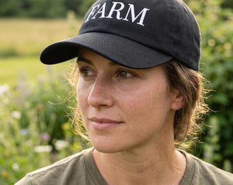 Embroidered Farm Hat | Unstructured Low Profile Cap | Farmer Gift |