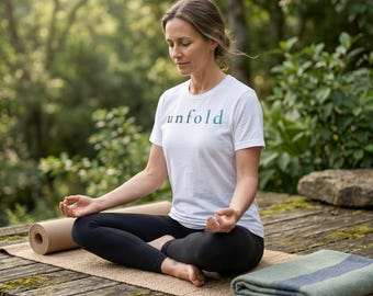 Unfold Tee | Yoga Apparel | Unisex Graphic Shirt | Airlume Cotton