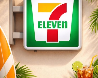 Imán para nevera de 7-Eleven – Letrero luminoso de tienda de conveniencia japonesa, imán luminoso para nevera Konbini, decoración estética japonesa, regalo