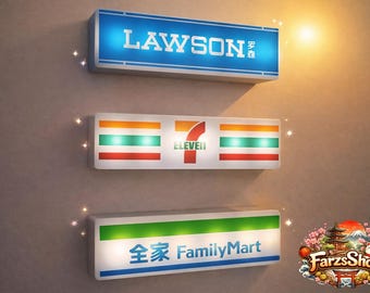 LED Konbini Fridge Magnet – Japanese Light Box, Kawaii Neon Decor, Tokyo Aesthetic Gift for Japan Lover