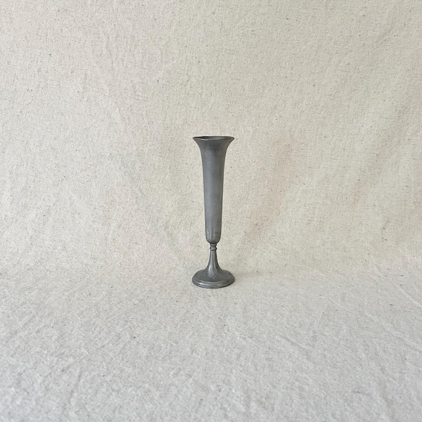 Vintage Rustic Minimalist Pewter Bud Vase