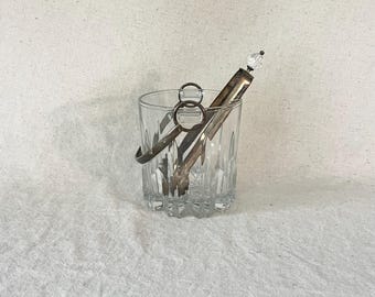 Cubitera de cristal italiana vintage de los años 50 / Artículos de bar vintage