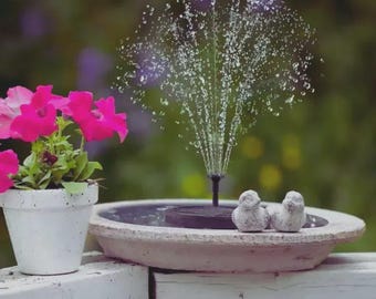 Mini Solar Fountain Pump, Floating Bird Bath Water Feature, Multiple Nozzles, Garden Decor