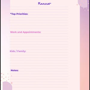 Tygodniowy planer dla zapracowanej mamy | Codzienny planer, priorytety, notatki (pobierz plik PDF)