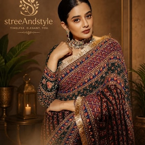 Designer Georgette Saree, Digital Print, Mirror Work, Sequin Embroidery (Wedding Party Wear)