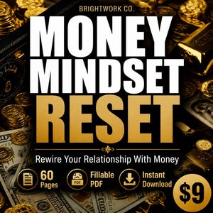 Money Mindset Reset Guide & Planner | Rewire Wealth Beliefs (PDF Workbook)